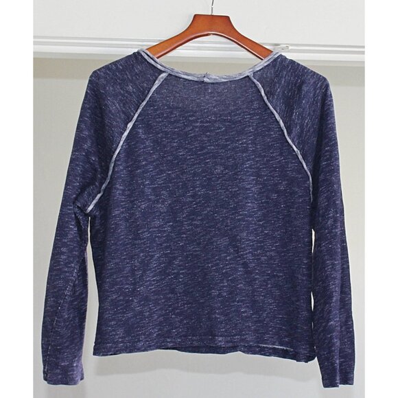 Eileen Fisher - Sweatshirt-Style Plaited Cotton Boxy Top, Chambray Blue, L - Picture 2 of 7